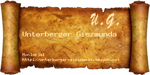 Unterberger Giszmunda névjegykártya
